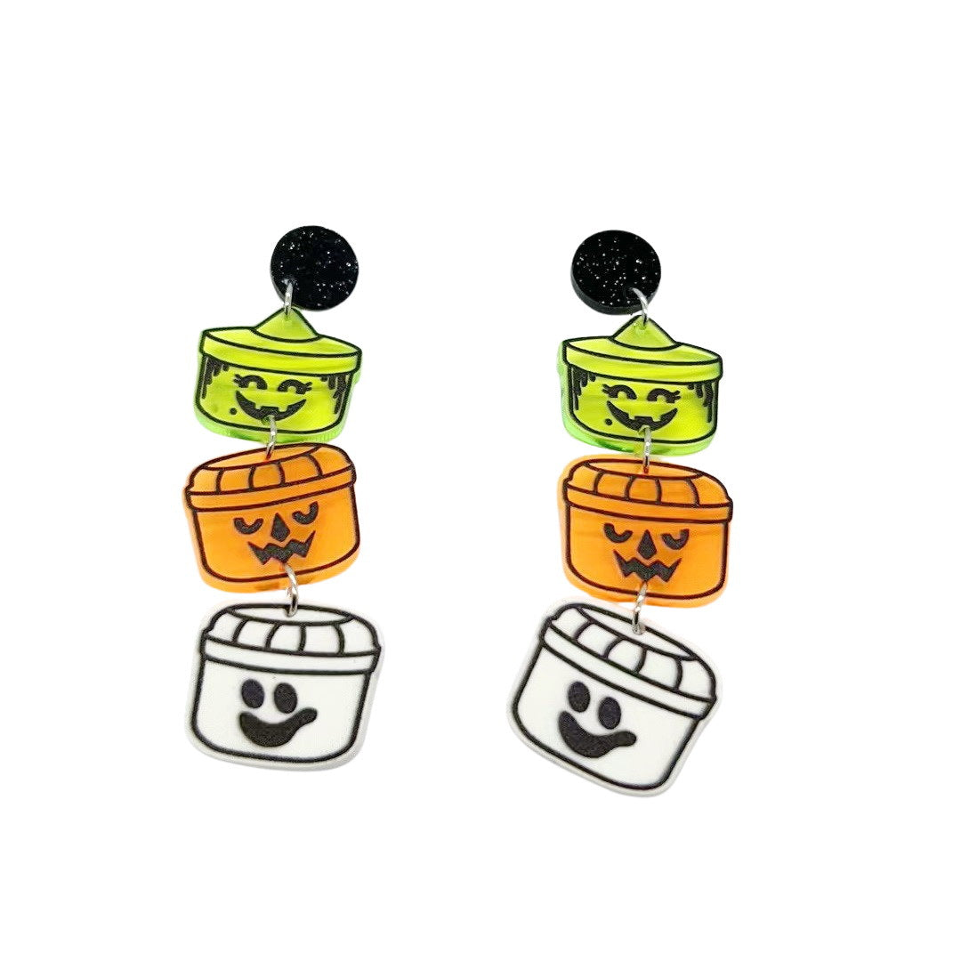 Halloween Women Fashion Acrylic Glitter Dangle Earrings