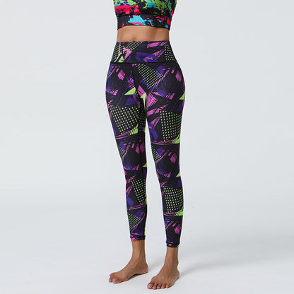 Leggings de sport taille haute imprimés pour femmes, style yoga