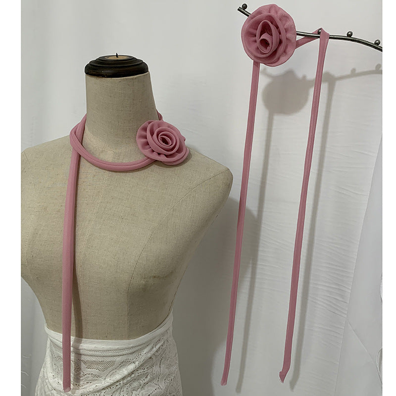Bufanda fina con flores 3D para mujer