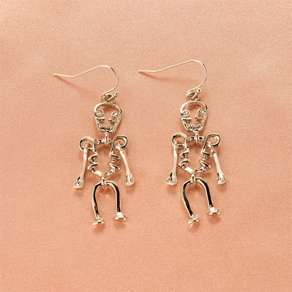 Halloween Women Cartoon Skeleton Pumpkin Bat Earrings
