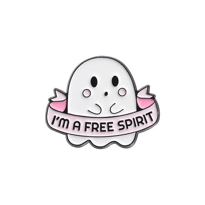 Broche fantôme d'Halloween en alliage de zinc pour femme, simple et mignonne