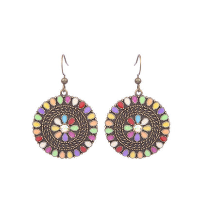 Boucles d'oreilles à pompons créatives de style ethnique bohème rétro
