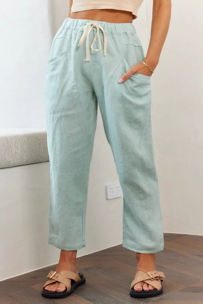 Women's Loose Casual Lace-Up Cotton Linen Pants