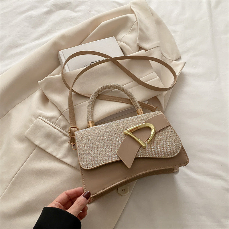 Fashion Stitching Color Shiny Handbag