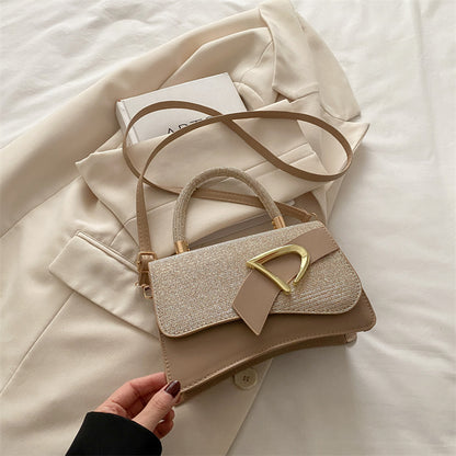 Fashion Stitching Color Shiny Handbag