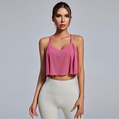 Women Fashion Solid Color Sleeveless Yoga Camisole