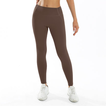 Women Yoga Solid Color High Waist Sports Leggings