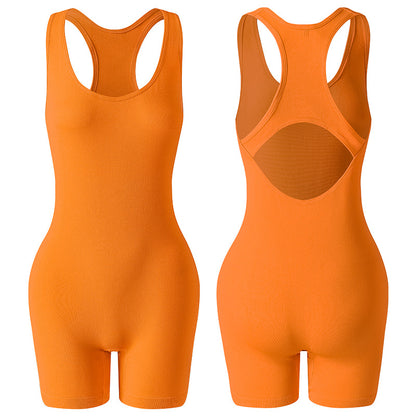 Women Yoga Fashion Solid Color Sports Rompers