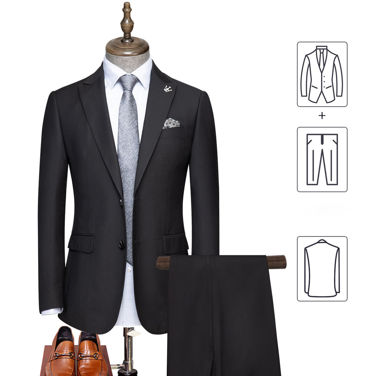 Conjunto de blazer y pantalón profesional informal para hombre
