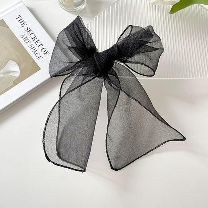 Bufanda larga de organza fina de verano para mujer, color liso