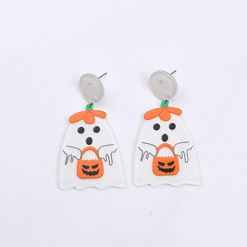 Halloween Women Fashion Character Acrylic Earrings
