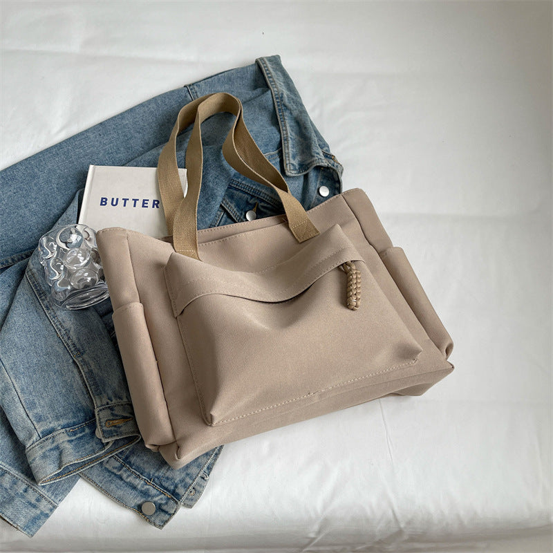 Women Casual Solid Color Large Capacity Tote Bag