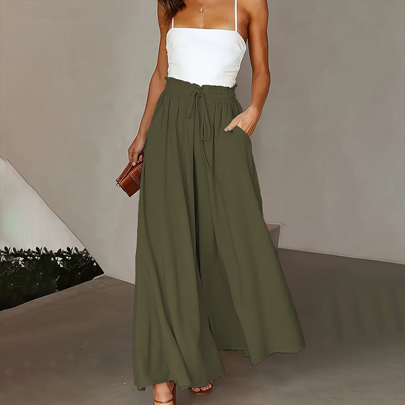 Women Casual High Waist Wide Leg Pants