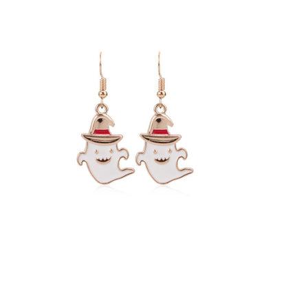 Halloween Women Funny Horror Pumpkin Ghost Earrings