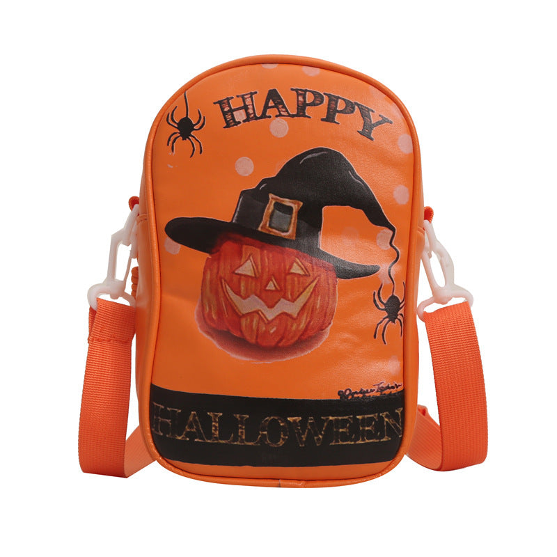 Parodia de Halloween: Diablo, bolsa para teléfono móvil, caricatura