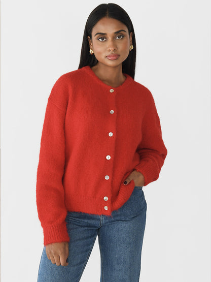 Women Vintage Wool Blend Knitted Cardigan Sweater
