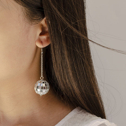 Women Fashion Metal Alloy Geometric Ball Earrings