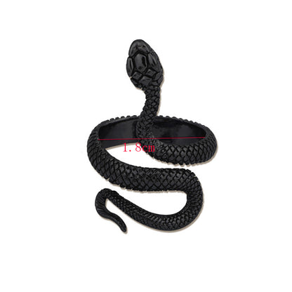 Anillo de serpiente de Halloween chapado en plata antigua exagerado para hombre