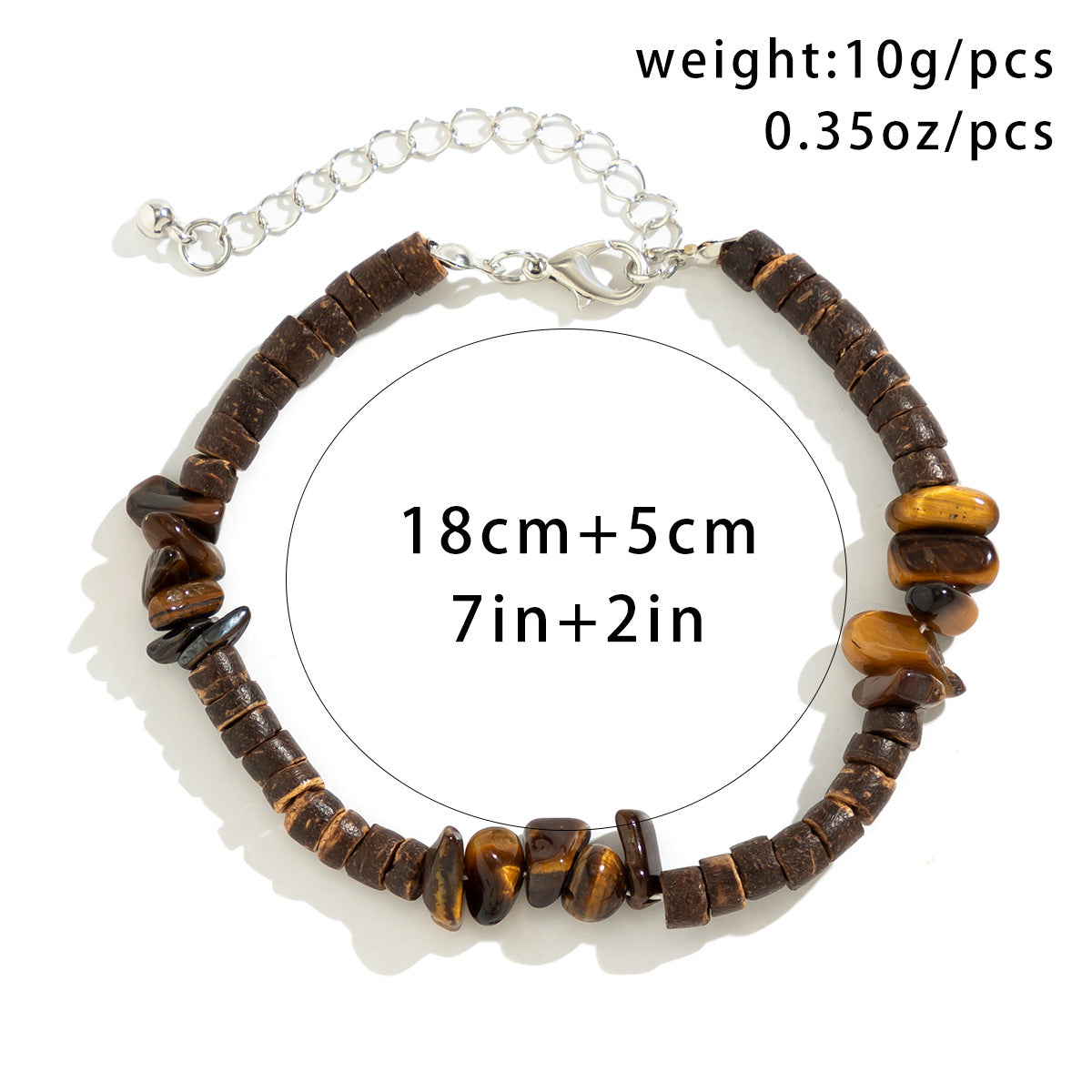 Pulsera y collar turquesa bohemio informal de moda para hombre