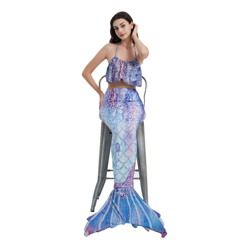 Women Cartoon Mermaid Strapless Fish Tail Cosplay Costume