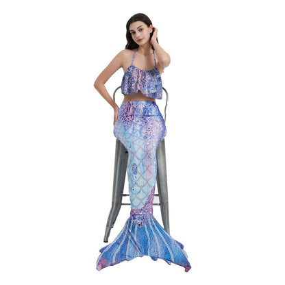Women Cartoon Mermaid Strapless Fish Tail Cosplay Costume