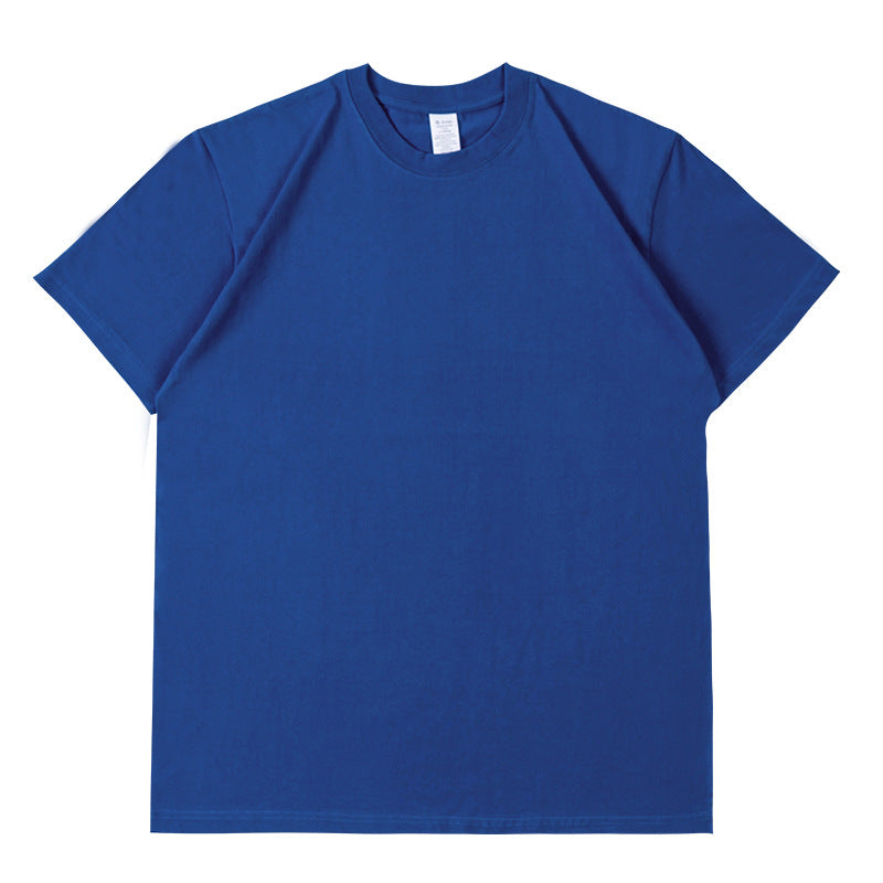 Camiseta informal de manga corta con cuello redondo y color liso para hombre y mujer