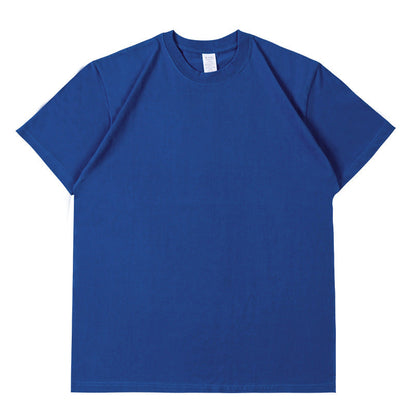 Camiseta informal de manga corta con cuello redondo y color liso para hombre y mujer