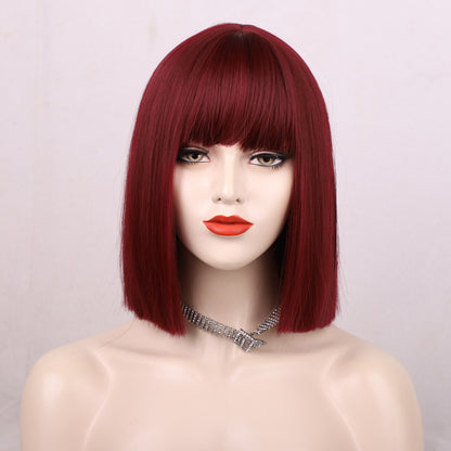 Women Fashion Short Straight Bobo Head Wig