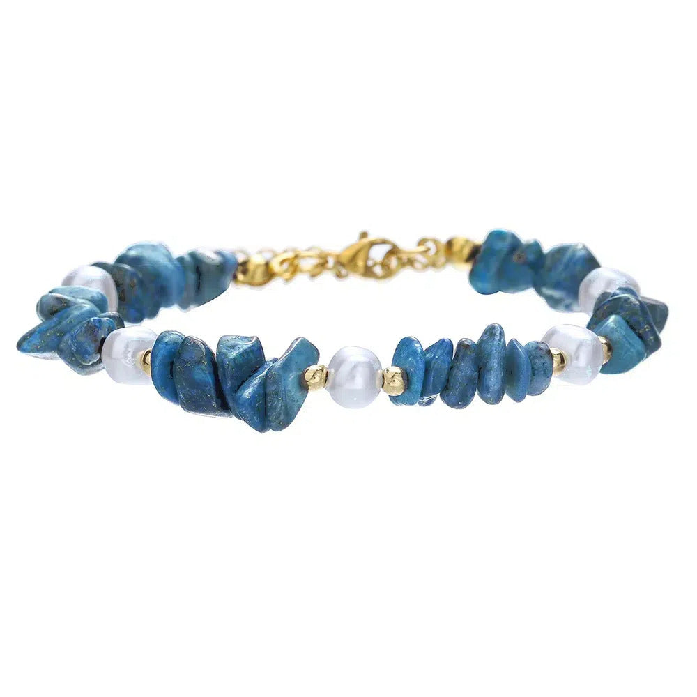 Pulsera vintage de perlas de cristal para mujer