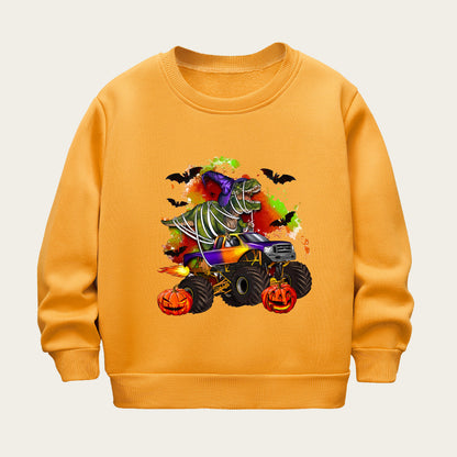 Kids Toddler Boys Girls Casual Halloween Print Fleece Sweatshirt