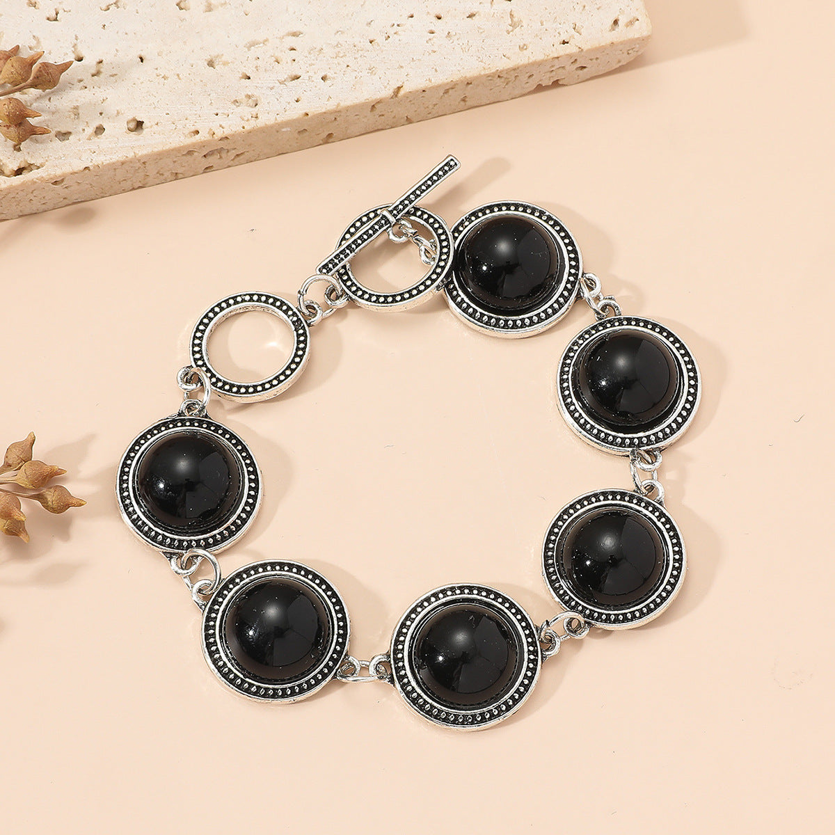 Pulsera étnica bohemia retro turquesa para mujer