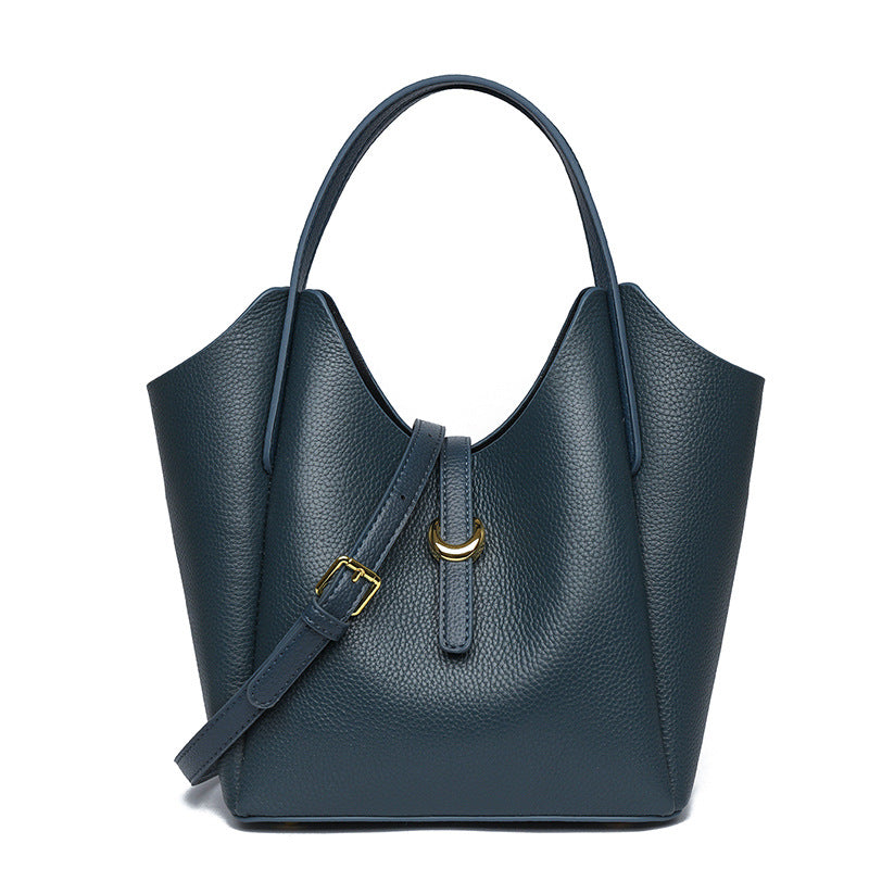 Sac à main décontracté en cuir à motif litchi de couleur unie pour femme
