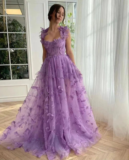 Vestido de fiesta elegante con abertura de encaje para mujer
