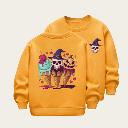 Kids Toddler Boys Girls Casual Halloween Cartoon Fleece Sweatshirt