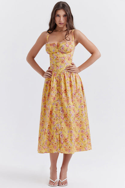 Vestido informal con estampado de flores diminutas para mujer