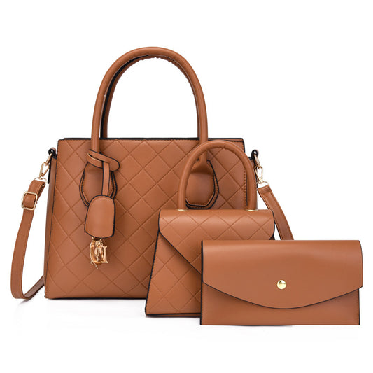 Ensemble de trois sacs à main tendance de grande capacité, couleur unie