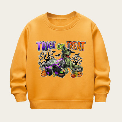 Kids Toddler Boys Girls Casual Halloween Print Fleece Sweatshirt