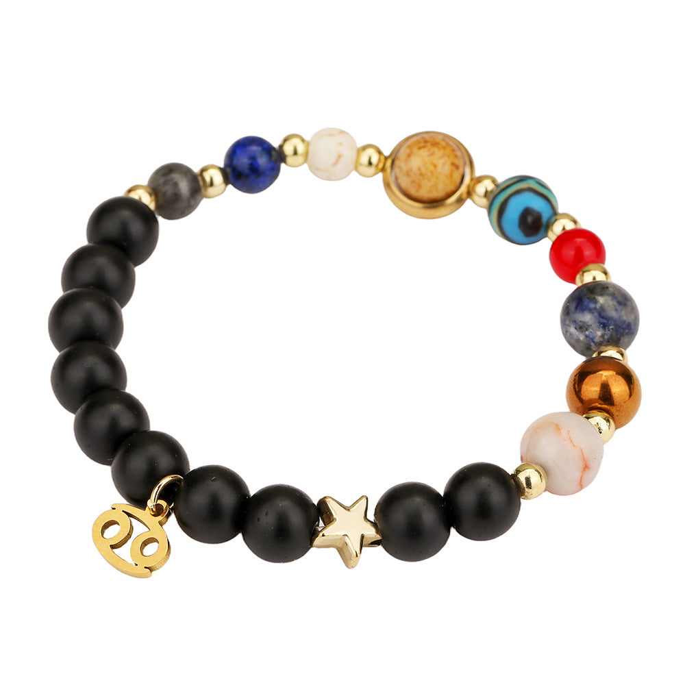 Fashion 12 Constellation Handmade Beaded Bracelet with Stainless Steel and Alloy