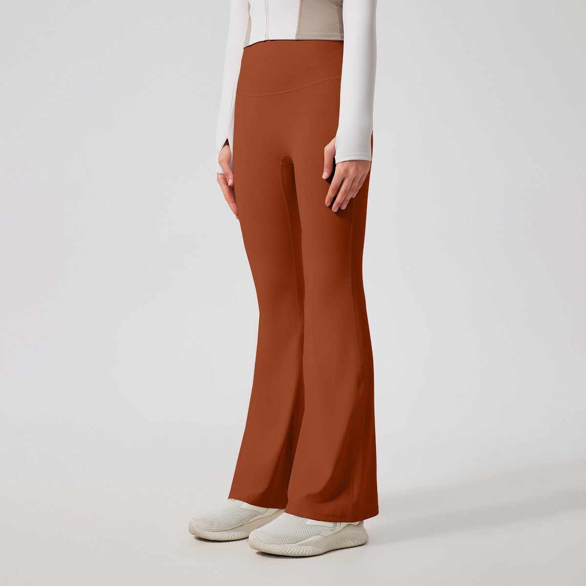 Leggings de sport taille haute de couleur unie pour femmes