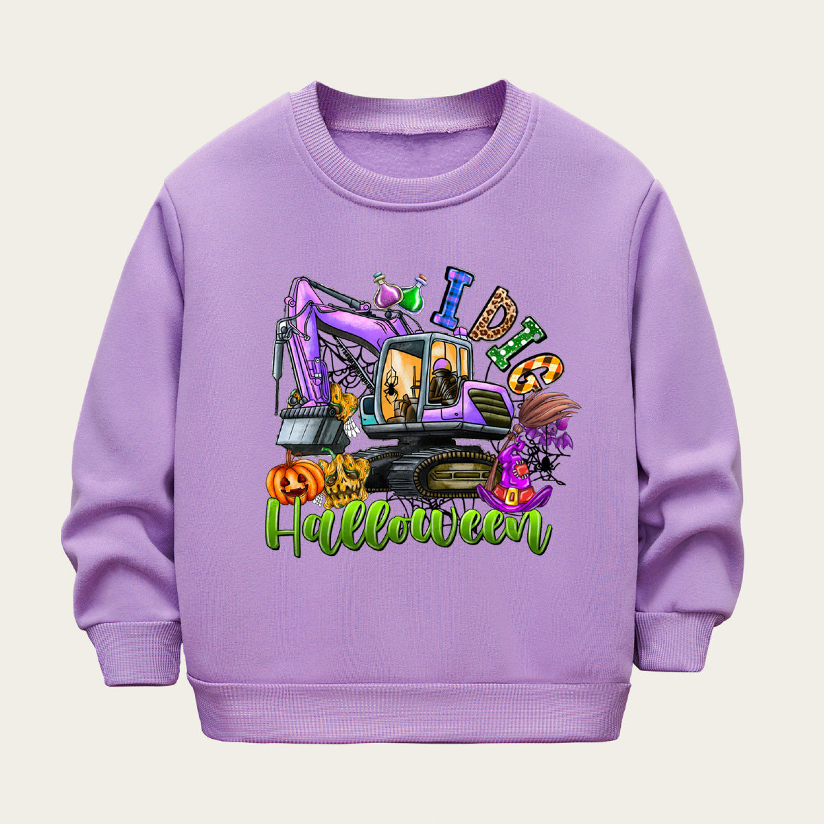 Kids Toddler Boys Girls Casual Halloween Print Fleece Sweatshirts