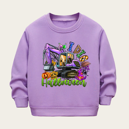 Kids Toddler Boys Girls Casual Halloween Print Fleece Sweatshirts