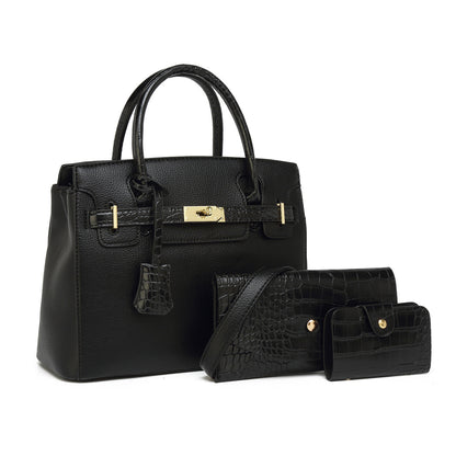 Ensemble de trois sacs à main tendance de grande capacité, couleur unie