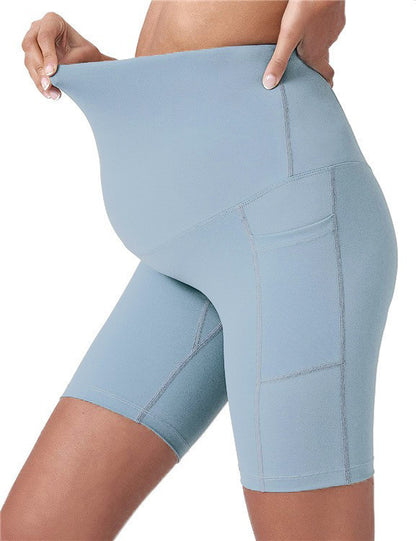 Short de yoga décontracté de couleur unie pour femmes enceintes