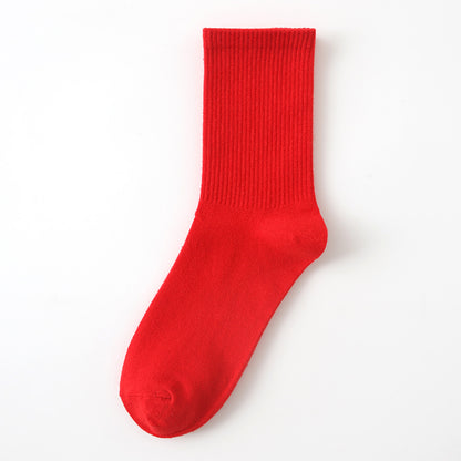 Calcetines finos de algodón de color liso para mujer