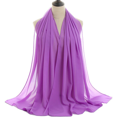 Bufanda de gasa con burbujas de color liso de verano para mujer