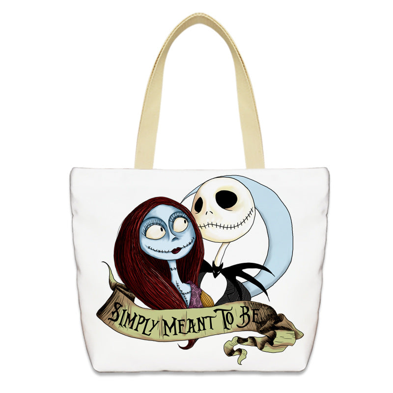 Bolso de lona con diseño de calabaza de Halloween para mujer
