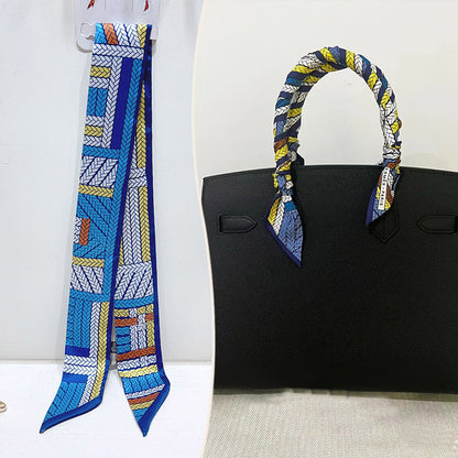 Bufanda con asa para bolso con lazo estampado de moda