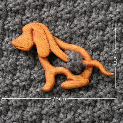 Broches en bois représentant des animaux pour la mode féminine