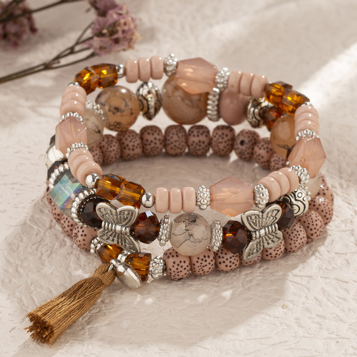 Bohemian Style Multi-Layer Wooden Beaded Bracelet