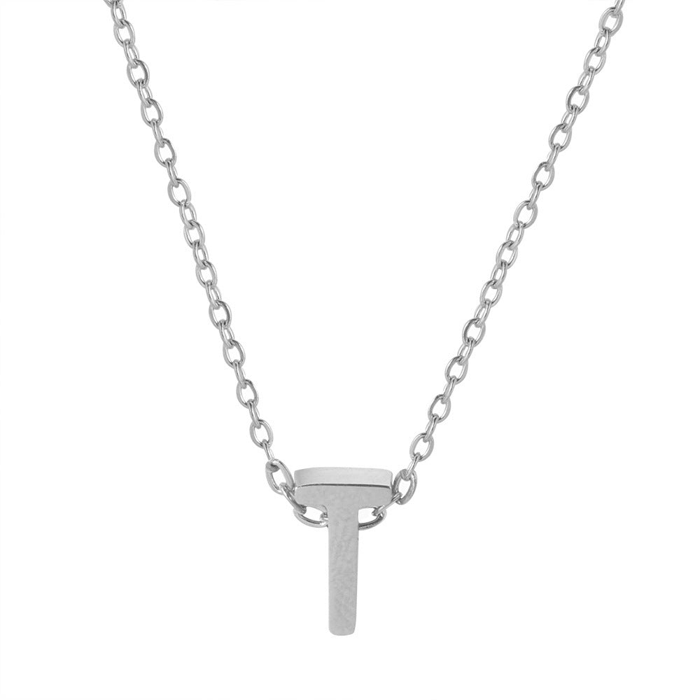Collar con colgante de alfabeto simple a la moda para mujer